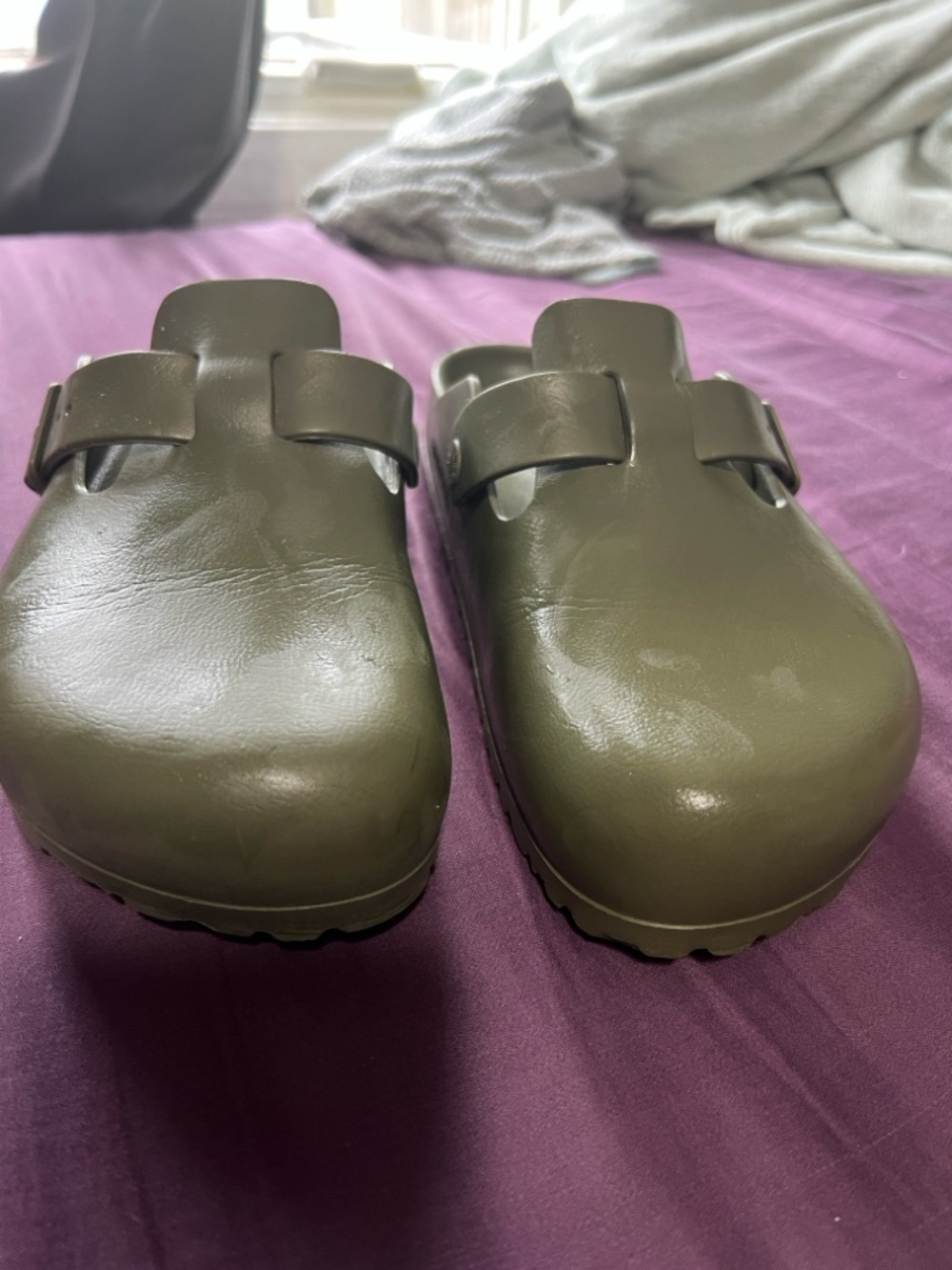 Birkenstock Olive Green Closed-Toe Clog Mules